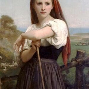 The Young Shepherdess by William Bouguereau - Art Print