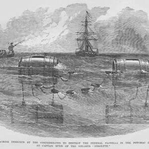 Torpedoes designed by Confederates on the Potomac found by Steamer Resolute by Frank Leslie - Art Print