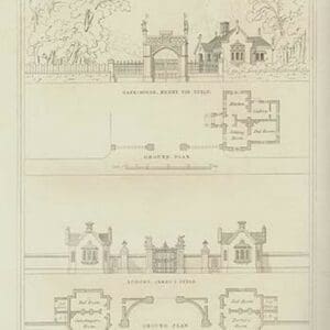 Tudor Gate House & Stuart Lodges by Richard Brown - Art Print