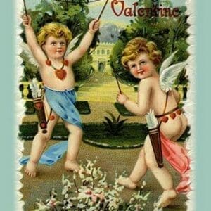 Two Cupids With Arrows - Art Print