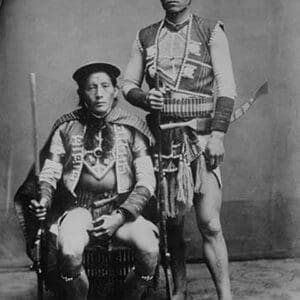 Two Formosan Tribal Chiefs in Native Garb pose - Art Print