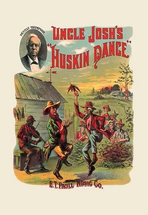 Uncle Josh S Huskin Dance By E T Paull Vintage Image Shop   Uncle Joshs Huskin Dance By E.T. Paull Art Print 