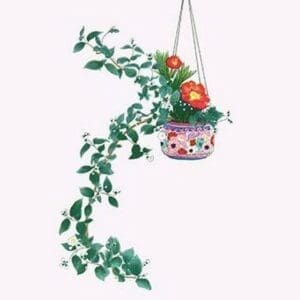 Uno-Hana and Shakuyaku (Scabra & Herbaceous Peony) in a suspended porcelain bowl by Josiah Conder #2 - Art Print
