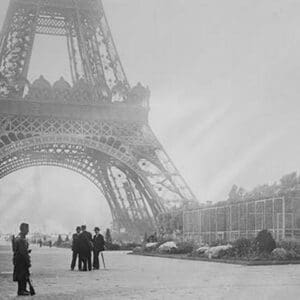 WWI Guard stand watch at the base of the Eiffel Tower in France - Art Print