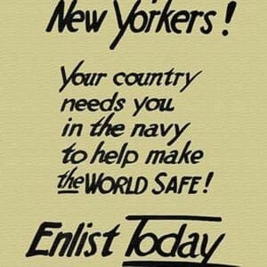 Wake up--New Yorkers! Your country needs you in the navy to help make the world safe! Enlist today - Art Print