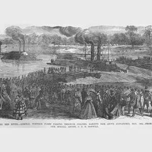 War on the Red River - Admiral Porter's Fleet by Frank Leslie - Art Print