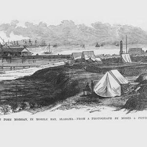 Water Battery at Fort Morgan in Mobile Bay by Frank Leslie - Art Print
