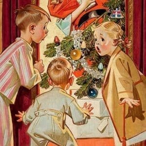 What is Santa doing to Mommy? by Joseph Christian Leyendecker - Art Print