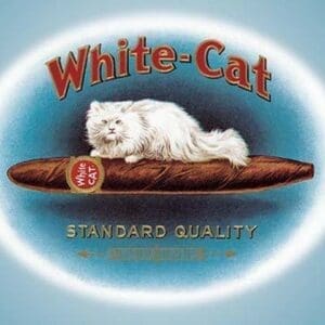 White-Cat Cigars - Art Print