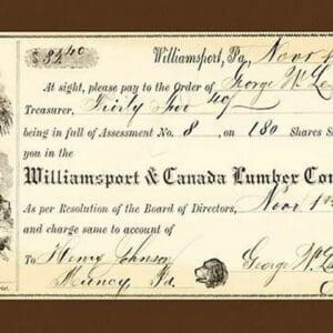Williamsport & Canada Lumber Company - Art Print