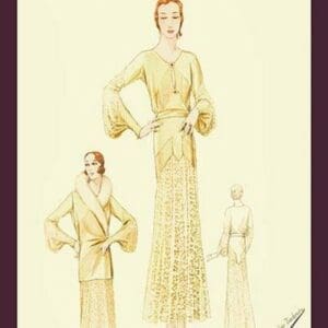 Winter Dress and Overcoat in Yellow by Atelier Bachroitz - Art Print