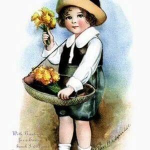 With Greetings for Easter by Ellen H. Clapsaddle - Art Print