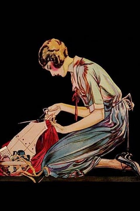 Woman cuts a dress patter with her scissors by Modern Priscilla #2 - Art Print