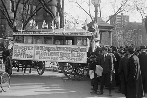 Woman's Suffrage Bus - Art Print