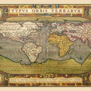 World Map by A. Ortelius - Art Print