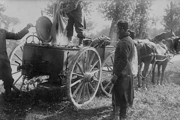 World War One Travelling Mess Preparation Wagon for French Soldiers - Art Print