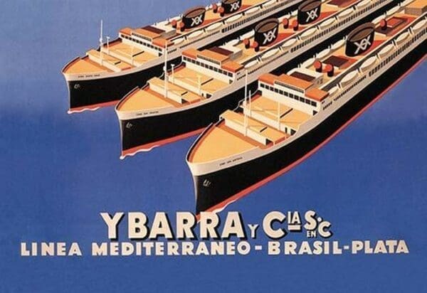 Ybarra and Company Mediterranean-Brazil-Plata Cruise Line by Flos - Art Print