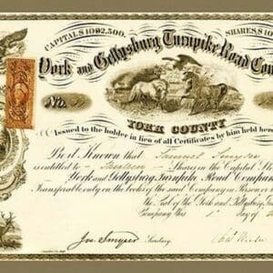 York and Gettysburg Turnpike Road Company - Art Print