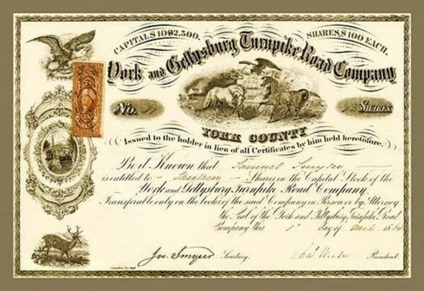 York and Gettysburg Turnpike Road Company - Art Print