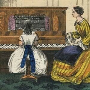 Young Girl Play a Piano by Charles Butler - Art Print