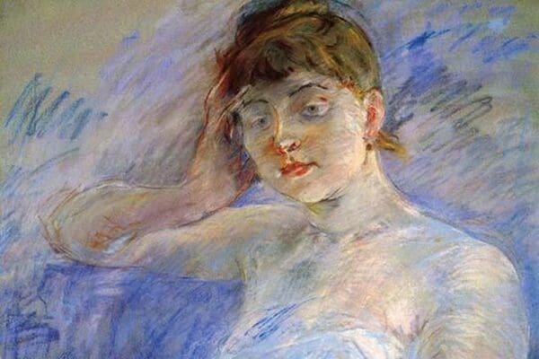 Young woman in white by Berthe Morisot - Art Print