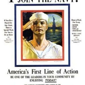 Your country needs you - join the Navy! by Rolf Armstrong - Art Print