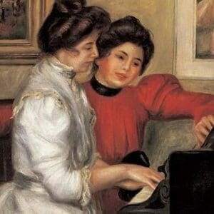 Yvonne and Christine Lerolle at the piano by Pierre-August Renoir - Art Print