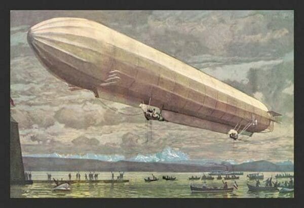 Zeppelin Above Lake Constance - Art Print