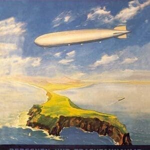 Zeppelin Fahrten Uber See und Land by E. Bauer - Art Print