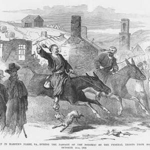 Zouaves Ride Mules Through Harper's Ferry by Frank Leslie - Art Print
